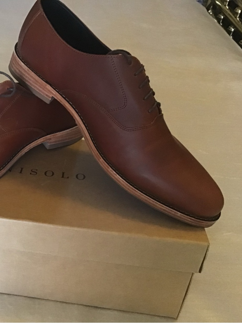 Nisolo Brown Leather Derby Shoes - Classic Plain Toe